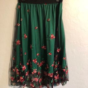 A line floral skirt